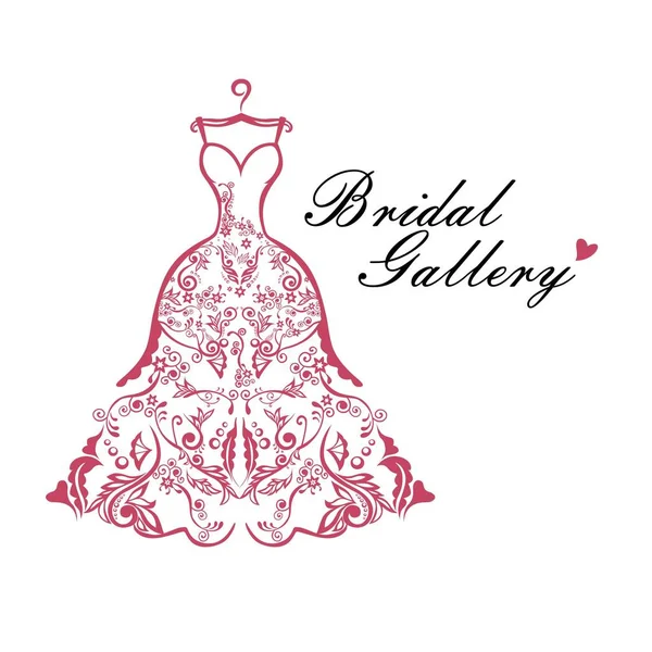 Vestido Boutique Bridal Logo Ideias Modelo Ilustração Vector Design — Vetor de Stock