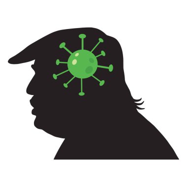 Donald Trump Silhouette Coronavirus COVID-19. Vektör Simgesi İllüstrasyonu. Washington DC, 2 Nisan 2020