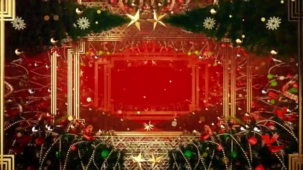 Christmas Tree Gatsby Style Filmmateriaal Voor Feestelijke Films Films Kerstscene — Stockvideo