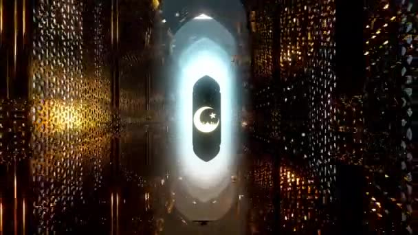 Night Ramadan Uma Filmagem Para Filmes Festivais Cinemáticos Religião Também — Vídeo de Stock