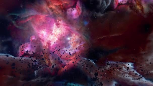 Space Flying Galaxy Bewegingsmateriaal Voor Wetenschappelijke Films Filmische Films Ruimte — Stockvideo