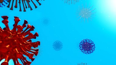 Reklam ve mikrobiyoloji sahnesinde duvar kâğıdı için 3 boyutlu illüstrasyon arka planı. Dekoratif konseptte 3B canlandırma.