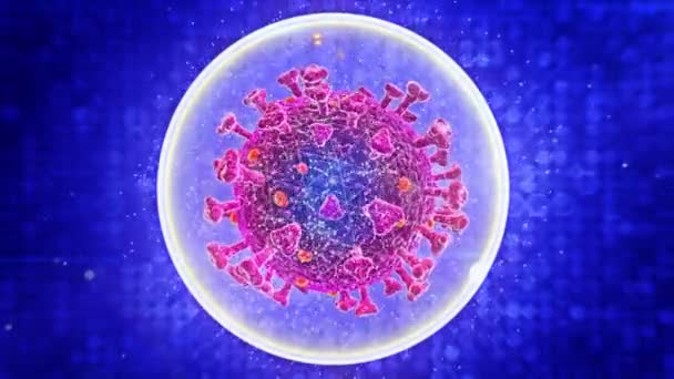 危険なウイルスCovid 19は 医学映画や科学映画のための映画です シーンやタイトル ロゴのための良い背景 — ストック動画