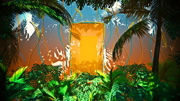 3D illustration Background for advertising and wallpaper in nature and advertising scene. 3D rendering in decorative concept 