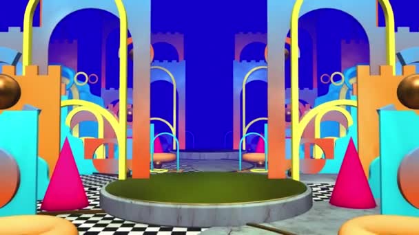 Colorful Shape Geometry Съемки Абстрактных Фильмов Кинематографических Сцен Геометрии Искусства — стоковое видео
