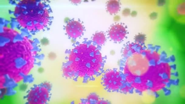 Virus Distribution Air Filmato Movimento Film Scientifici Cinematografici Campo Medico — Video Stock