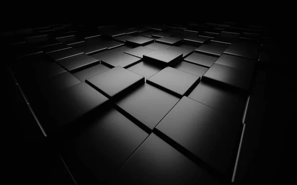 Negro cubo abstracto textura fondo 3d ilustración render —  Fotos de Stock