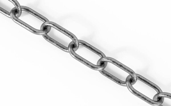 крупный план металлической цепи на белом фоне 3d рендеринг иллюстрация
