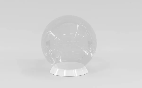 Bola de cristal bola bola de nieve bola para la presentación del producto 3d render illustration — Foto de Stock