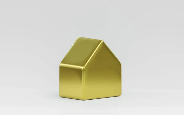 Golden House byggnad koncept på vit bakgrund 3D illustration render — Stockfoto