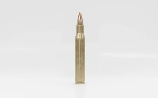 Rifle bullet isolated on white background 3d render illustration — Stock Photo, Image