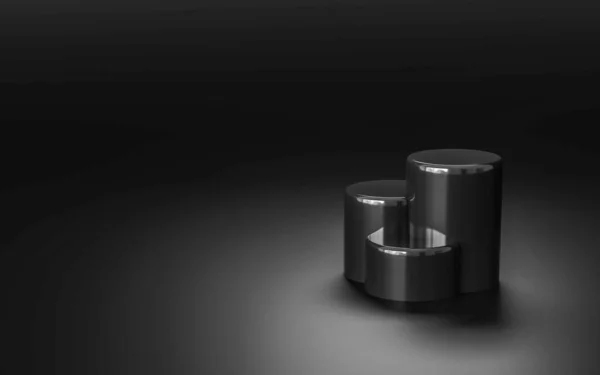 ブラックシリンダー抽象的なテクスチャの背景3Dイラストレンダリング — ストック写真
