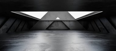 Gündüz hafif endüstriyel grunge beton arka plan 3D çizim ile yeraltı beton bodrum