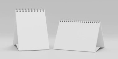 İki nota kitabı içerik 3d resimlemeniz için boş mukavvaları birleştirin