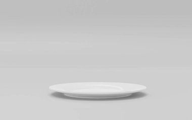 Boş tabak - beyaz arkaplan üzerinde izole edilmiş 3d illüstrasyon oluşturucu