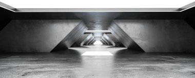 Gündüz hafif endüstriyel grunge beton arka plan 3D çizim ile yeraltı beton bodrum