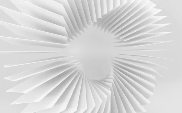 リング状の渦状構造を形成する抽象的な白い四角形図3Dレンダリング図 — ストック写真