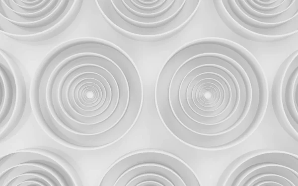 Branco abstrato tecnologia círculos fundo textura 3d renderização ilustração — Fotografia de Stock