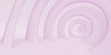 Soyut pembe girdaplı soyut teknoloji çemberleri arka plan dokusu 3D çizim