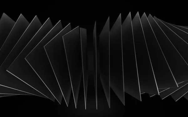 Чорні квадрати, що утворюють кільцеву вихрову структуру спіральна ілюстрація 3d рендеринга — стокове фото
