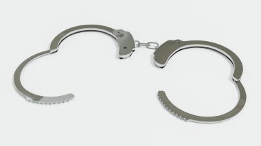 Metal kelepçeler beyaz arkaplanda izole edilmiş 3d çizim