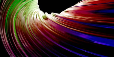 Renkli parlak fütüristik modern soyut mimari vida desenli metal yapı 3D çizim