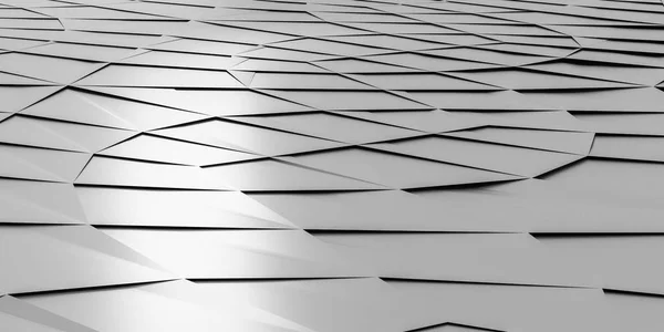 Abstact Silber moderne Architektur Hintergrund mit metallischer Oberfläche 3D Illustration Renderer — Stockfoto