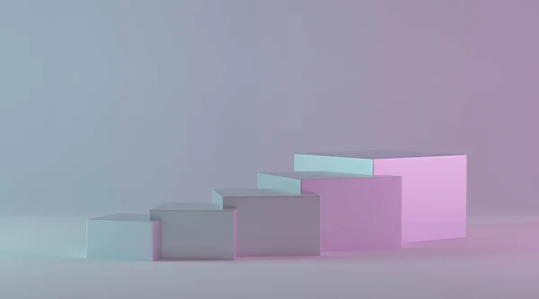 Futuristické moderní abstraktní koule s neonově modrou a purpurovou osvětlovací texturou. jasné pozadí 3d vykreslení ilustrace — Stock fotografie