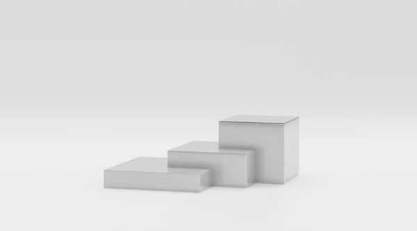 Cajas futuristas modernas abstractas cubos fondo 3d render ilustración con espacio vacío de copia en blanco — Foto de Stock