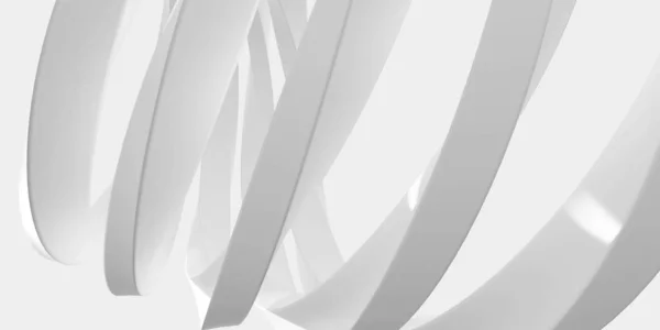 Σύγχρονη φουτουριστικό λευκό φόντο με κυκλικό μοτίβο σπιράλ και αντανακλάσεις 3d καθιστούν εικονογράφηση — Φωτογραφία Αρχείου