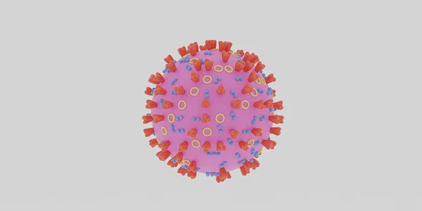 Coronavirus corona virus koncept. Pandemický lékařský koncept s nebezpečnými buňkami. 3D vykreslení ilustrace — Stock fotografie