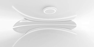 Beyaz, fütüristik, soyut mimari arka plan ve beyaz yapay ışıklandırma.