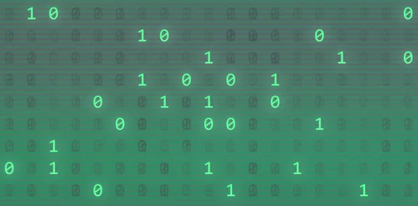 Close Green Binary Code Background Texture Technology Modern Futuristic Concept — Stock fotografie