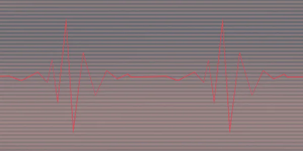 Электрокардиограмма Красным Фоном Символом Сердца — стоковое фото