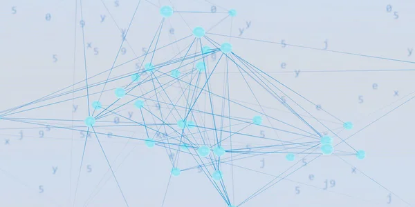 大数据概念蓝色程序代码白色和灰色背景3D渲染说明 — 图库照片