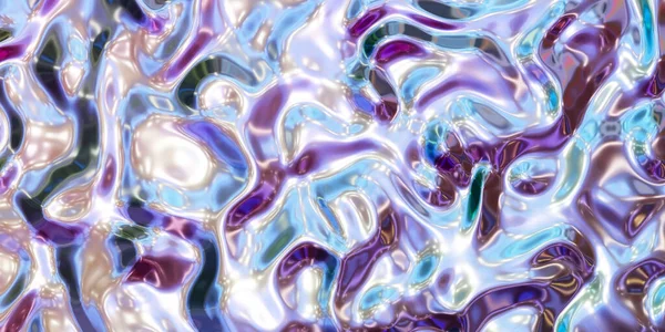 Soyut Mavi Sıvısı Parlak Metalik Ayna Yüzeyi Gökyüzü Güneş Yansımaları — Stok fotoğraf