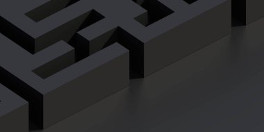 koyu soyut modern teknoloji arkaplanı beton kübik ağ labirenti dijital geometrik soyutlama küp küp karışıklığı bulmaca kavramı