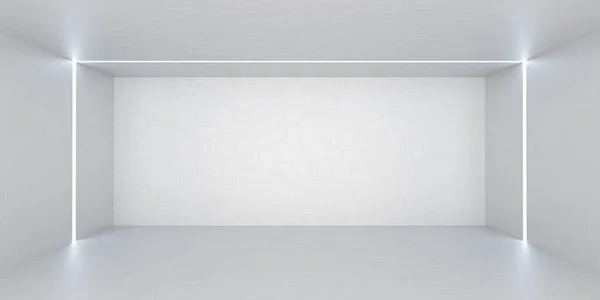 Modern Futurisztikus Technológia Fehér Fal Háttér Háttér Köbméter Tervezés Fehér — Stock Fotó