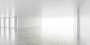 Boş beyaz iş yeri uzay odası tavan arası. İçi güneşli aydınlatma. İçeriğinizi eklemek için boş boş telif alanı.