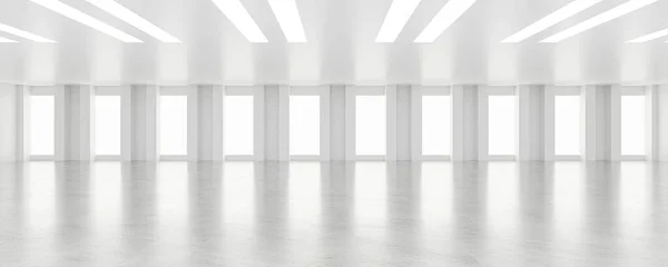 Empty white business office space room loft interior sunny lighting with empty blank copyspace to add your content