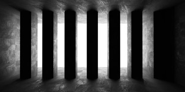 Beton küplerin bodrum duvarı. Gün ışığında hafif endüstriyel grunge beton arka plan.