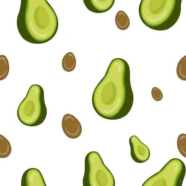 Avocado Seed Seamless Vector Pattern — Stock Vector