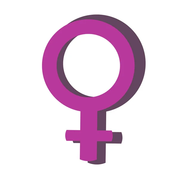 Simbol Feminisme Cermin Venus Pada Latar Belakang Putih - Stok Vektor