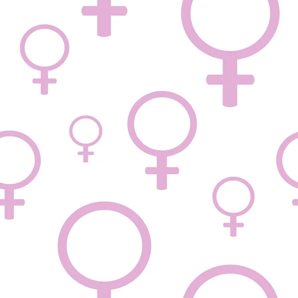 Feminizmin sembolü Venüs 'ün beyaz arka plandaki kusursuz deseni.
