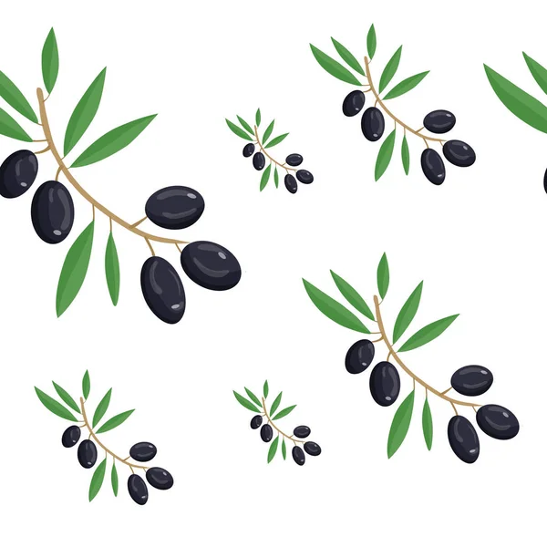 Kusursuz desen. Vektör zeytin dalı. Zeytinyağı. Zeytin süsü. Kağıt tasarımı