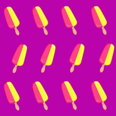 Renkli bir arka planda dondurmalı kusursuz vektör çizimi