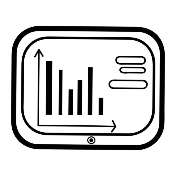 Grafik vektör çizimi karalama stilinde ekranda. Logo, simge. el çizimi