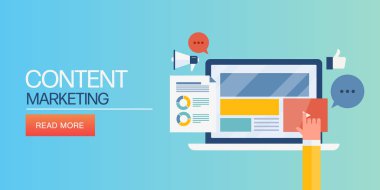 Content marketing, digital branding, customer engagement and online content management concept.
