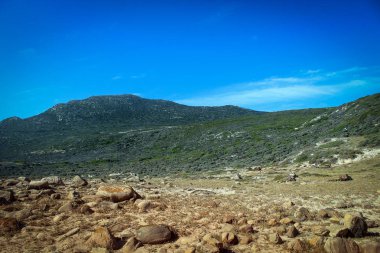 Peyzaj dağlar ve okyanus yakın Ümit Burnu, Güney Afrika
