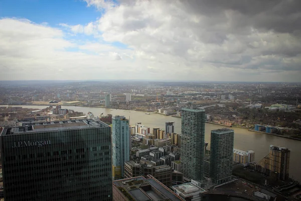 Canary Wharf business district view, Londres, Inglaterra — Foto de Stock